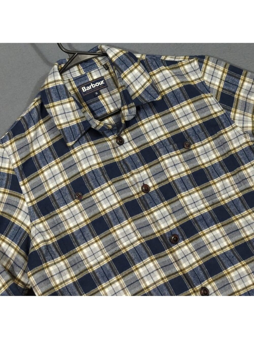 Barbour Shacket Men's M Blue Plaid Wool Blend Shirt Jacket MOS0164NY91